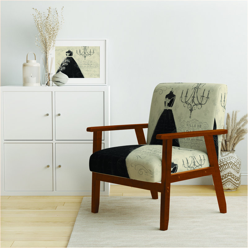 Fauteuil d'appoint rembourré Makda - French Chandeliers Couture IV, Brun