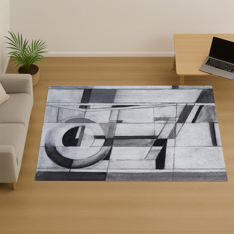 Geometric Area Rug, Runner 70 x 140 cm