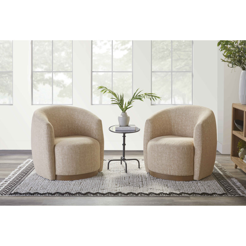 Swivel Accent Chair Two Pack, Sand Dollar