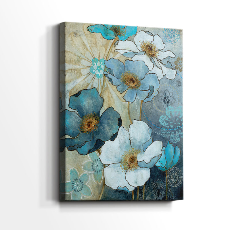Blue Denim Garden I -Gallery Wraraped Cavas, H 18 po x l 12 po