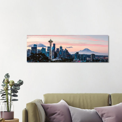 Seattle Skyline And Mt Rainier- Gallery-Wrapped Canvas Giclée