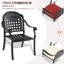 4 pièces, chaises de patio en aluminium coulé avec isolant et coussins réducteurs de bruit, 4 pièces, noir, coussins de conception ergonomique,