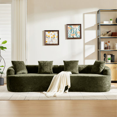 Canapé courbé avec coussins pour petits espaces