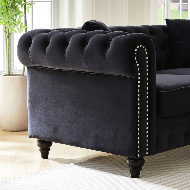 Confort optimal - Canapé 5 places en velours avec mousse haute densité et structure en bois massif. Revêtement moderne et finitions soignées. Siège confortable idéal pour le salon.