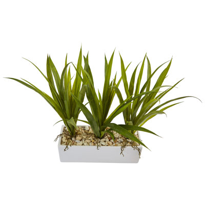 16'' Faux Yucca Plant in Ceramic Planter