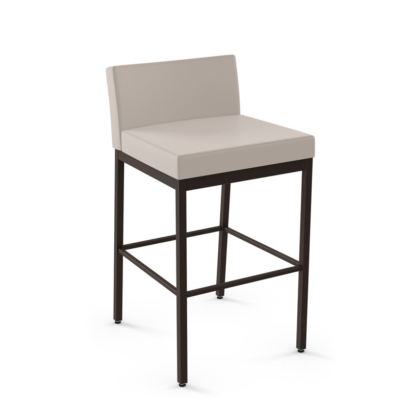 Tabouret de bar et de comptoir Felker, Marron foncé, Crème, Tabouret de comptoir (assise de 26 po de hauteur)
