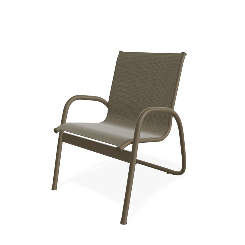 Fauteuil de patio Gardenella, Tweed Sunbrella® brun, Bois de plage texturé
