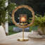 Porte-bougie Jenyl, cadre rond élégant, verre gris-cuivre, 18 po-123774345