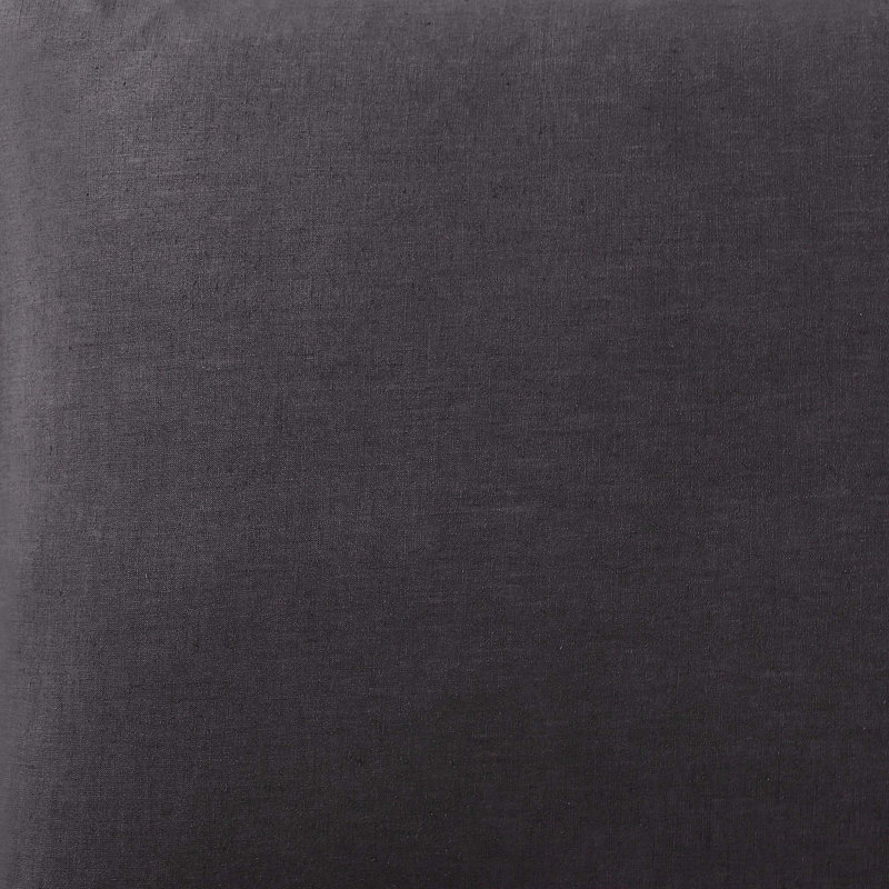 Nena Modern & Contemporary Linen Percale Duvet Cover, Full/Queen Duvet Cover + 2 Standard Shams, Charcoal