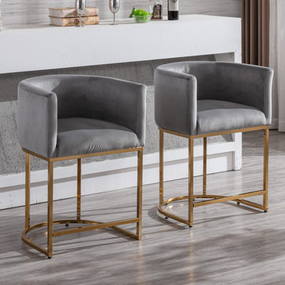 Shalon Modern Bar Stools Upholstered Fabric Counter Height Barstools Kitchen Counter Island Stools