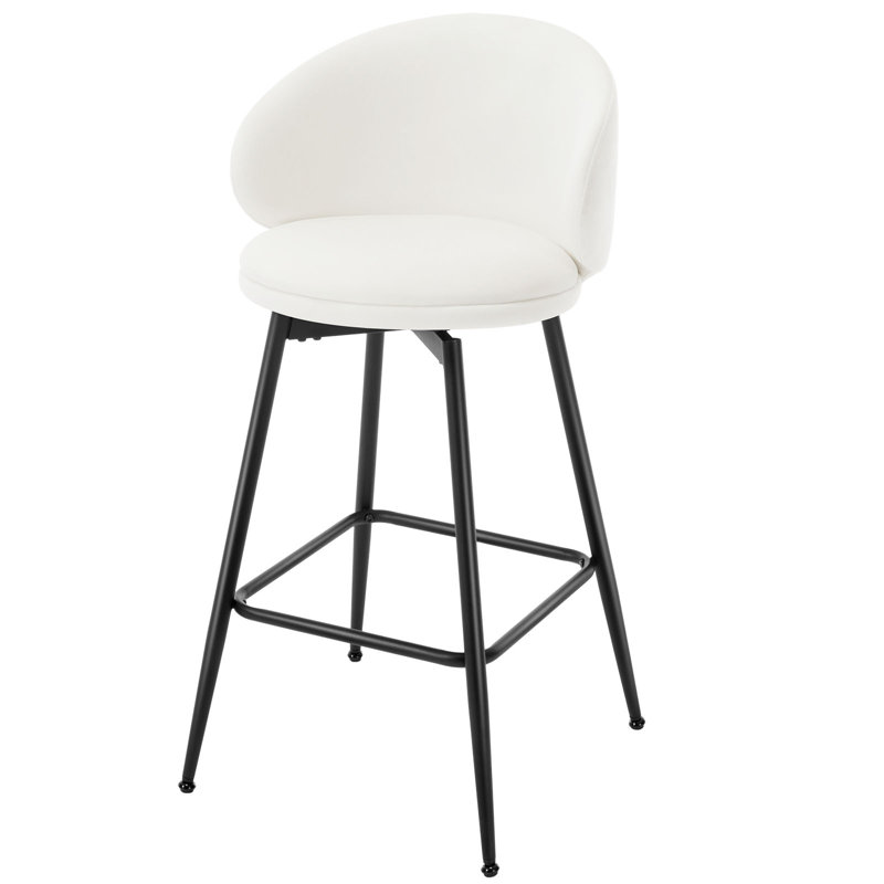 Tabourets pivotants rembourrés, Crème, Tabouret de comptoir (siège d'une hauteur de 25 p, 2