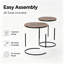 Ensemble de tables basses gigognes rondes marron rustique, tables de salon modernes et peu encombrantes