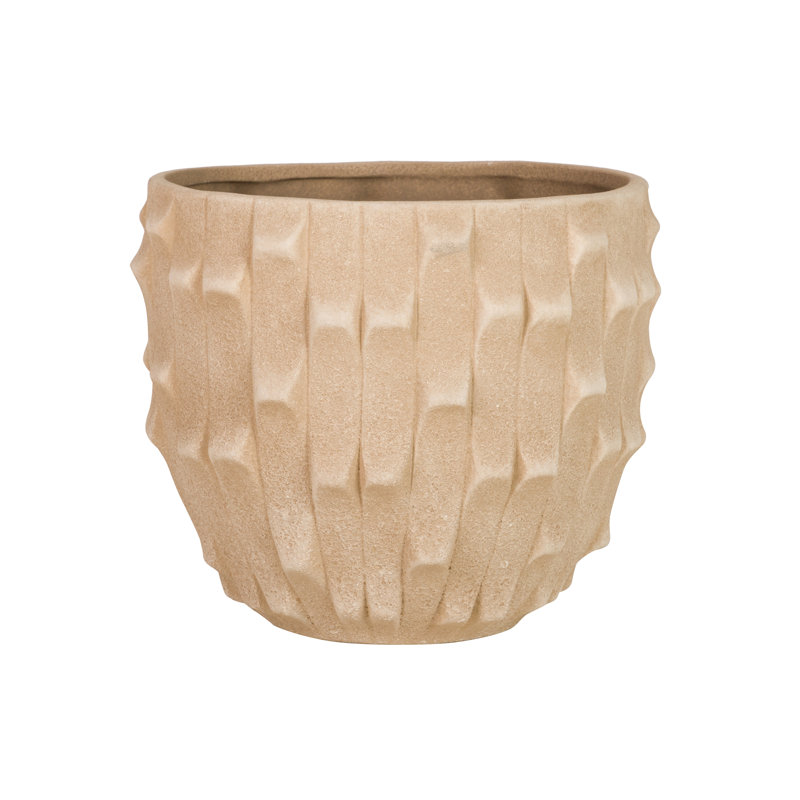Ceramic Pot Planter, Brown, 26cm H x 32cm W x 32cm D