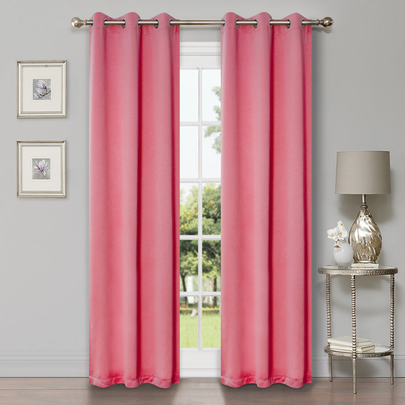 Paire de rideaux obscurcissant avec œillets Millendon, Rose, L 42 po x L 84 po