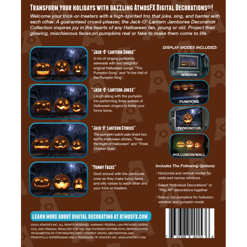 HoliScapes Multicolor Halloween USB Projector Kit with Screen