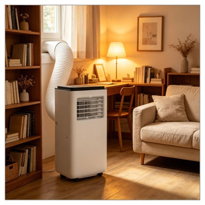 Climatiseur portatif 10 000 BTU avec déshumidificateur et modes de ventilation pour les pièces jusqu'à 440 pieds carrés Ft., Unité de refroidissement en ABS blanc