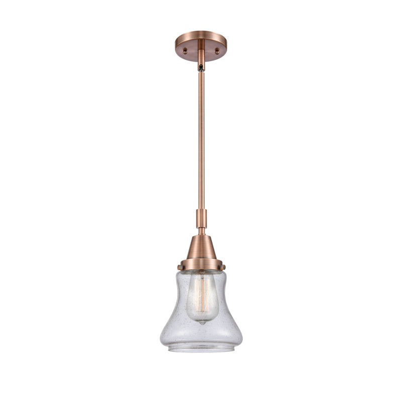 Luminaire suspendu en forme de cloche à 1 lumière Cahuilla, Cuivre antique, DEL