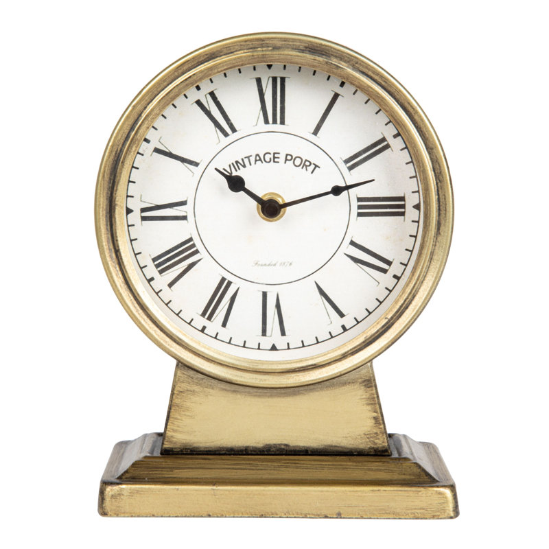 Khalil Metal Mantel Clock, Gold