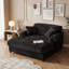 Canapé méridienne avec assise profonde, coussin en mousse à ressorts ensachés, accoudoirs incurvés et 2 coussins décoratifs-1108841246