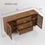 Buffet/meuble de rangement de style moderne du milieu du siècle, en MDF brun à grain de bois, 150 cm