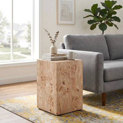 Table basse carrée en bois aggloméré de style naturel, table d'appoint, table d'appoint de salon, de table d'appoint ou de table de chevet en bois aggloméré de style Wabi-sabi. 11,8 po x 11,8 po x 19,7 po, combinez librement 3 tailles,