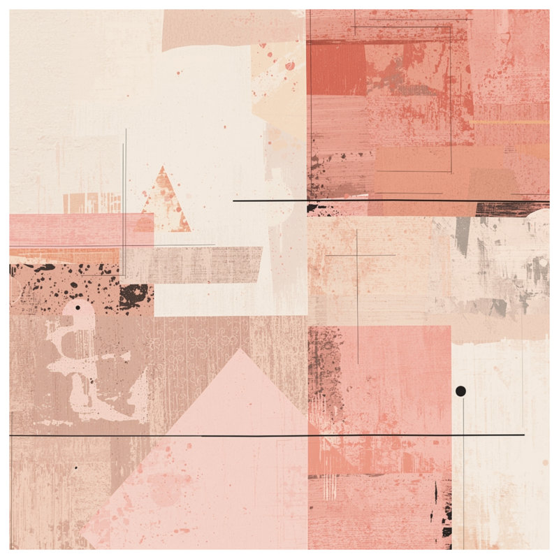 Tapisserie murale abstraite texturée rose - Décoration murale abstraite, H 104 po x 88 avec 4 œillets