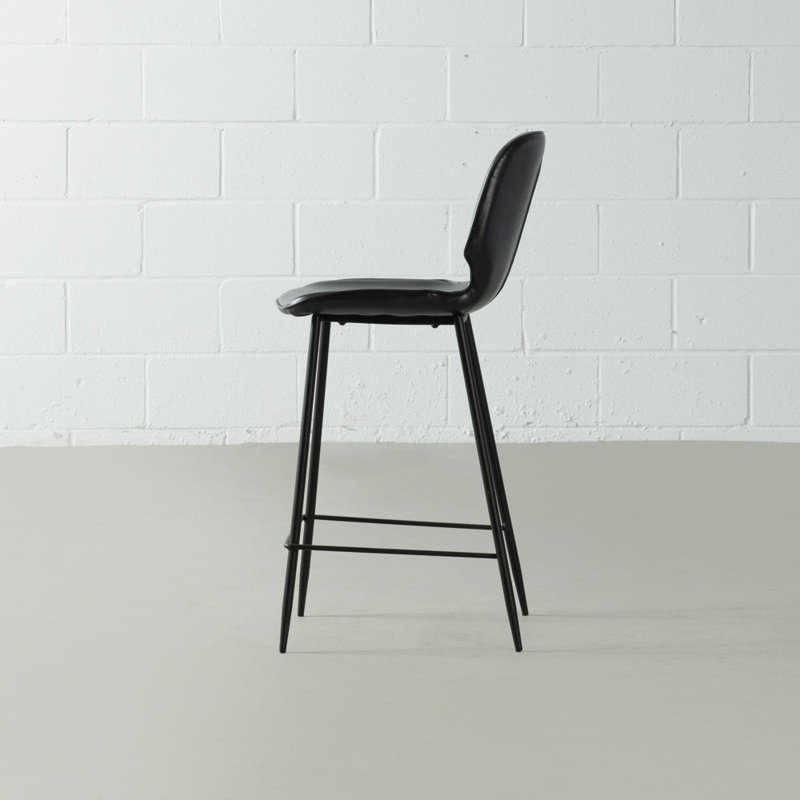 Meredy Upholstered Faux Leather Counter Stool