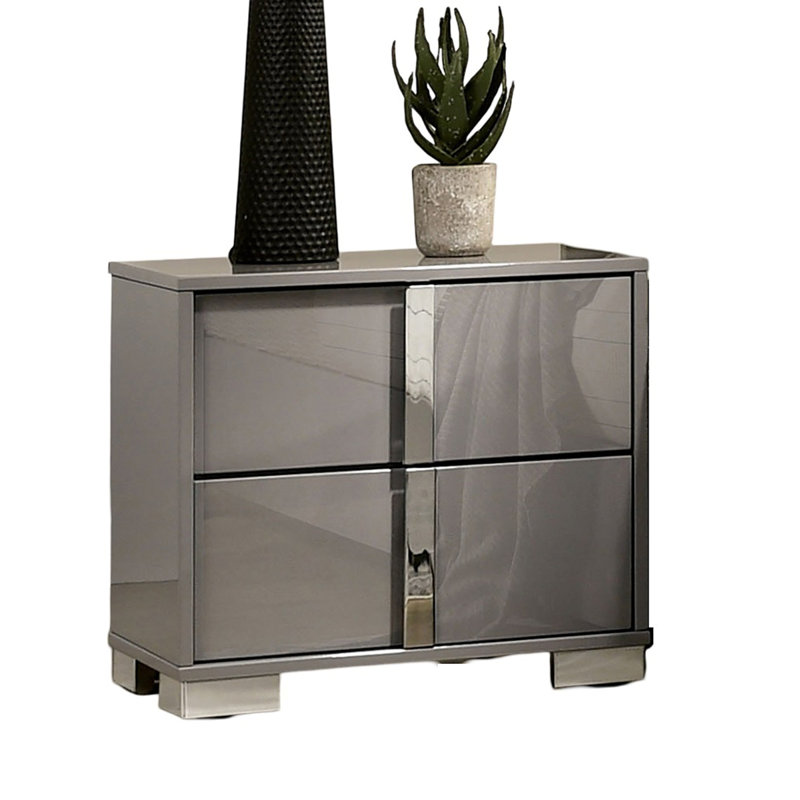 Modern Gorgeous 1pc Bedside Table Bedroom Nightstand, Taupe