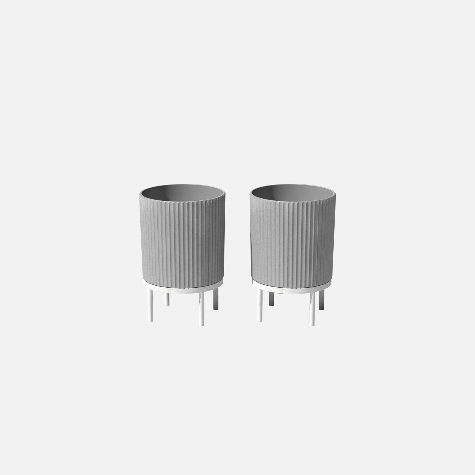 Demi Series Planter with Stand, 1, 22" H x 14.75" W x 14.75" D, Gray/White