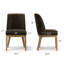 Chaises de salle à manger à dossier haut, revêtues de chenille, avec pieds en bois massif, hauteur d'assise de 45,7 cm (18 pouces).-133632339