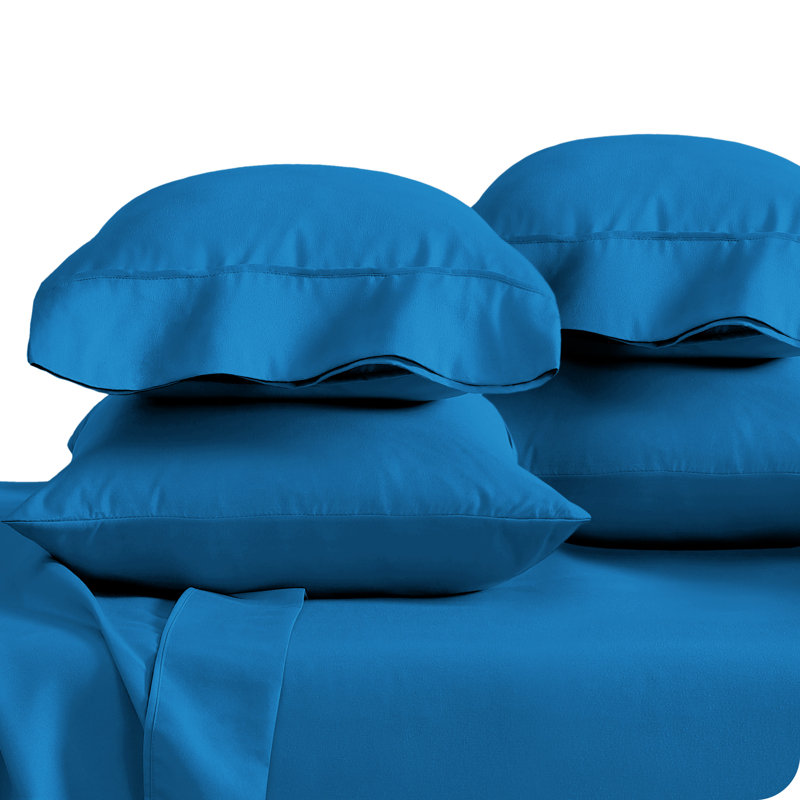 Ultra-Soft Microfiber Pillowcase, Medium Blue, 4 King Pillowcases