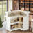 Home Corner Bar Cabinet,L-Shaped Liquor Bar Table-1784780520