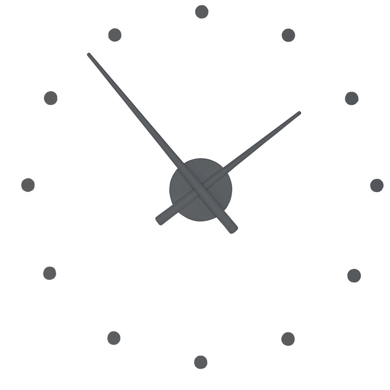 OJ Analog Wall Clock, Large, Gray