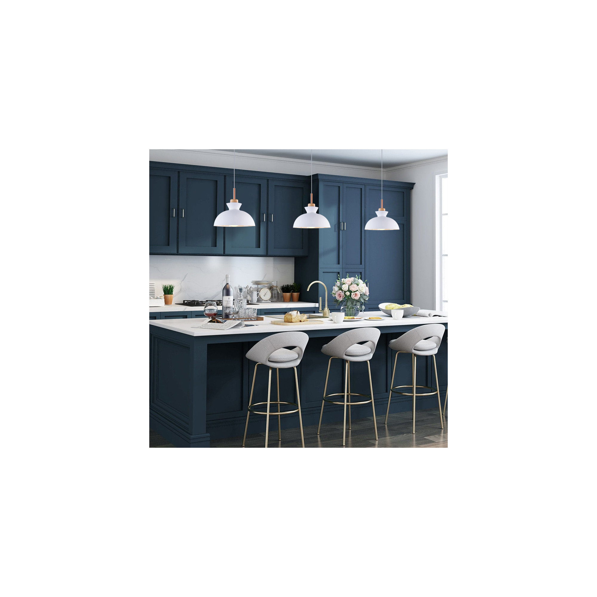 Ozma Single Light Dimmable Pendant, White