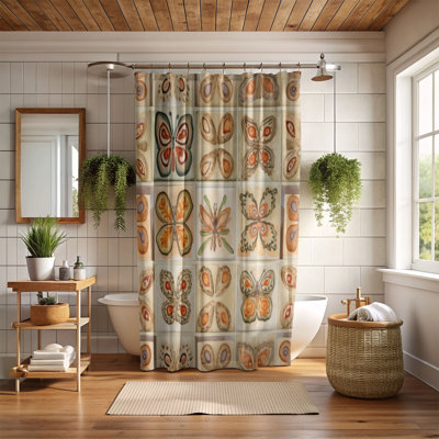 Boho Fluttering Heart - Premium Shower Curtain