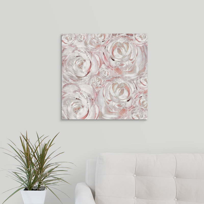 « rosé double iii », peinture sur toile, Toile tendue, H 20 po x l 20 po, Sans cadre