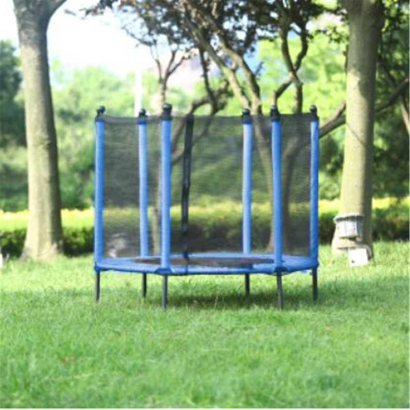 Trampoline de jardin rond 4 'avec enclos de sécurité pour enfants, Bleu