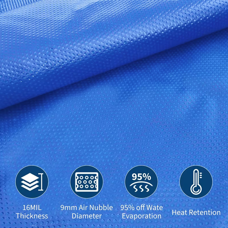 16 Mil Solar Blanket for Rectangular In-Ground Pools - Blue, 6 x 12FT