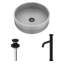 Lavabo vasque de salle de bain rond en béton avec robinet H 12 po Cypress L 16 po x l 16 po x H 5 po