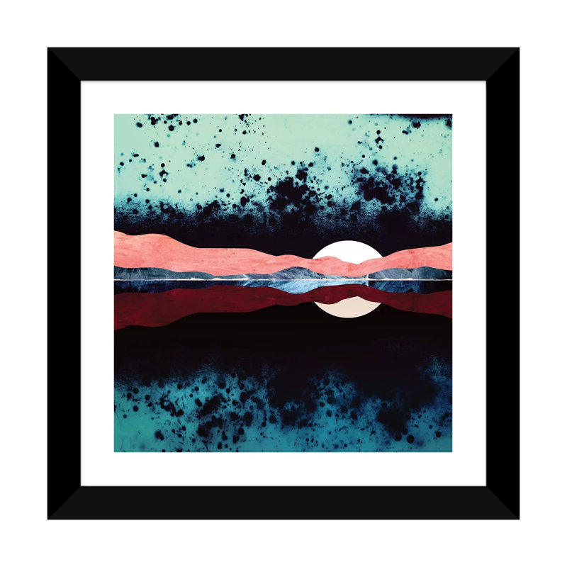 Night Sky Reflection, 16" H x 16" W x 1" D, Black Framed Fine Art Paper