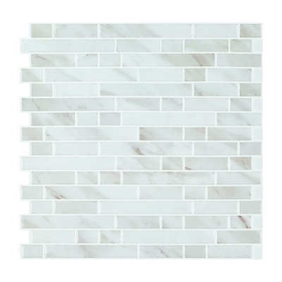 Peel And Stick Backsplash Gel Tiles, 12" X 12" 3d Faux Stone Marble Wall Tiles For Kitchen Bathroom