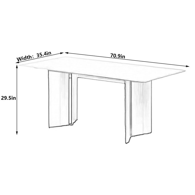 Table de salle à manger Modern Rock, 29.5" H x 70.9" L x 35.4" W