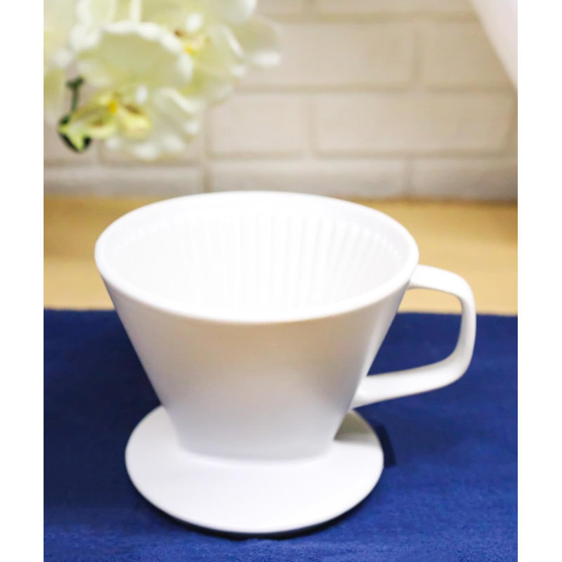 White Porcelain Artisan Coffee Maker Pour Over Dripper Filter Cup Top Part