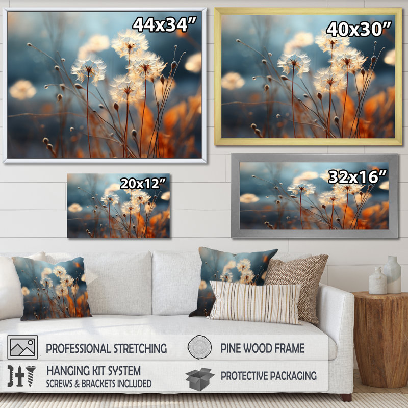 Dandelion Whispers Of Spring On Canvas Print, 30" H x 40" W x 1.5" D, Natural Floater Framed