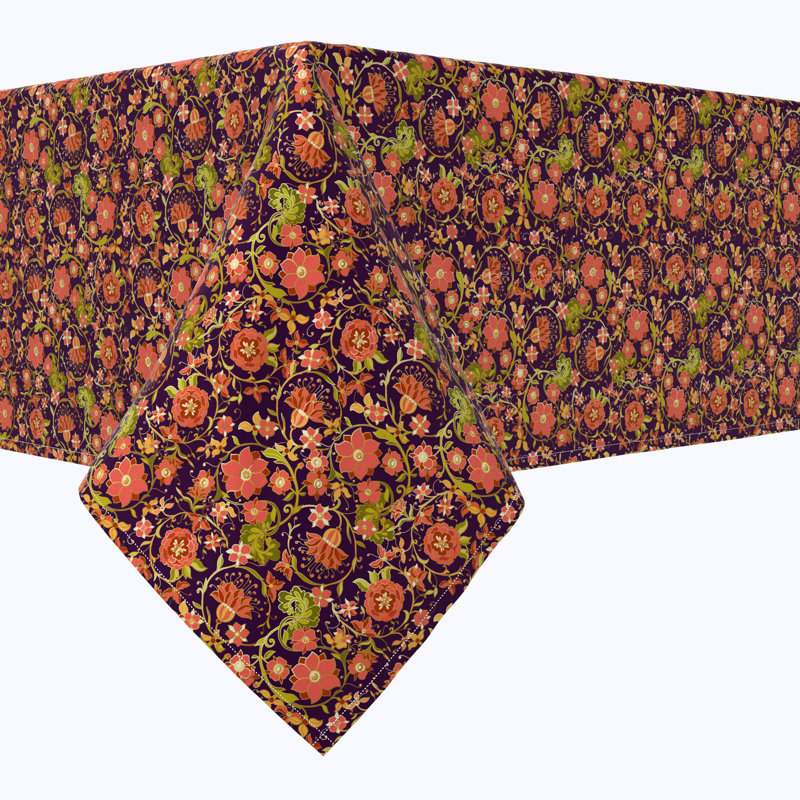 Rectangular Tablecloth, 100% Cotton, Floral 46, 104" x 60"