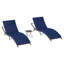 2-Piece Foldable "S"-Shaped Reclining Chaise Lounge Set With Adjustable Backrest And Foldable Rattan Coffee Table-108487673