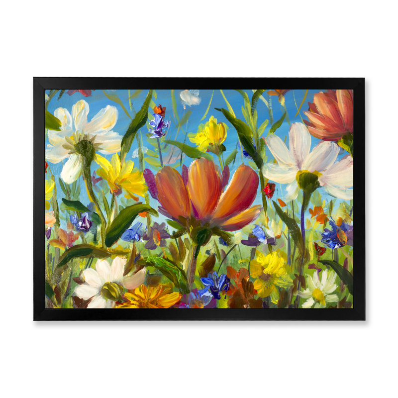 «Summer Field Blooming», reproduction sur toile flottante, Cadre noir, H 8 po x l 12 po x P 1 po