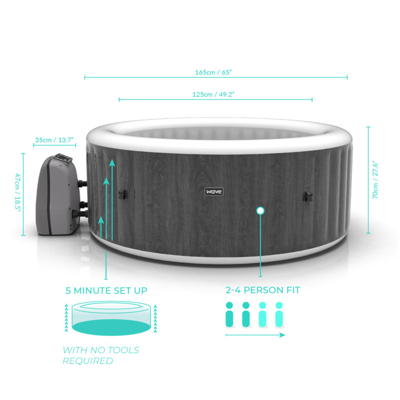 WAVE Vinyl Round Inflatable Hot Tub, Brown