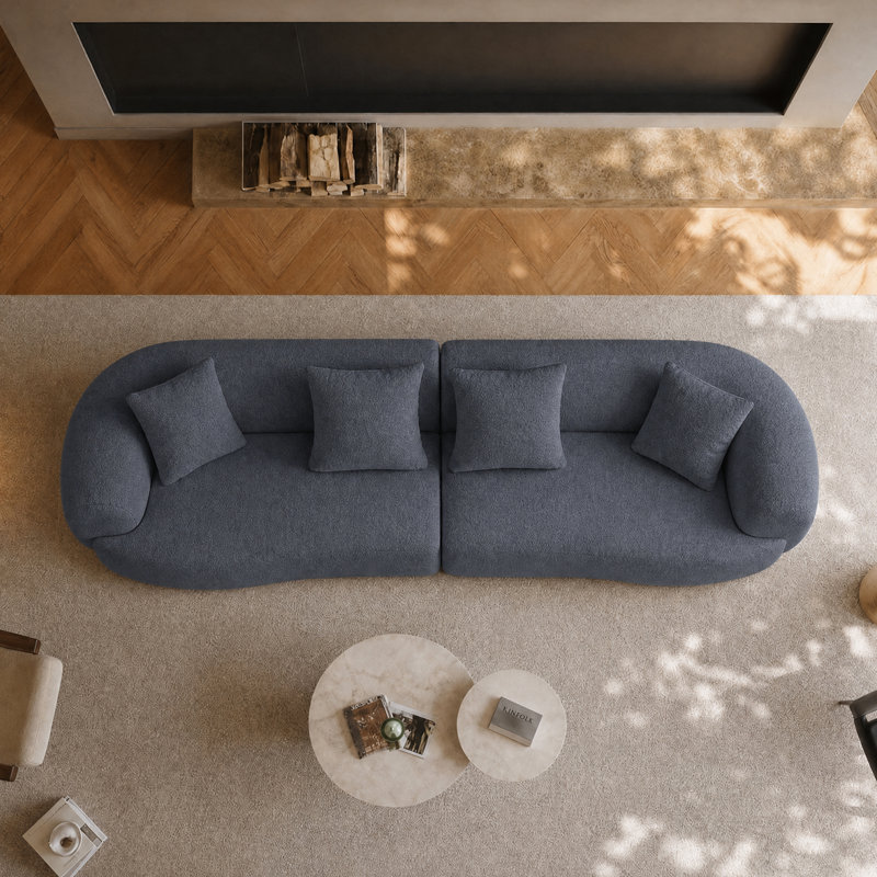 Upholstered Sofa, Grey