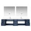 Meuble-lavabo double bleu marine avec comptoir en marbre de culture, robinet et 36 po Miroirs à DEL - dans le comptoir, utilisation durable à long terme-217588557